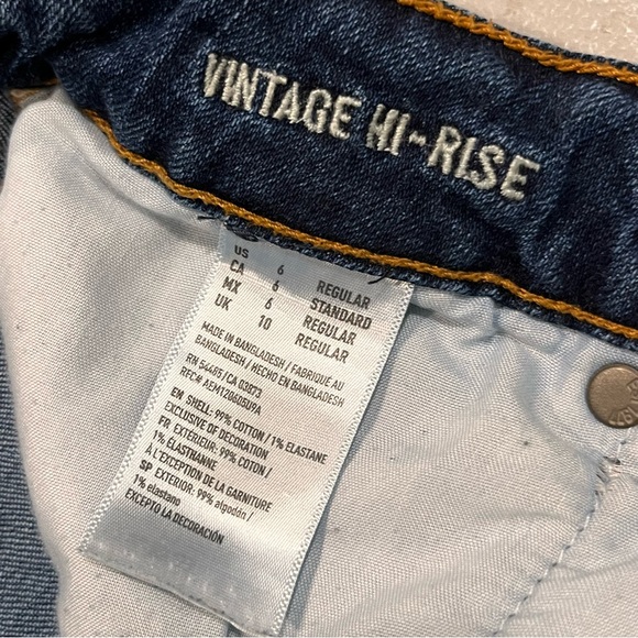 AEO Vintage Hi-Rise Dark Wash Denim Jeans Women’s size 6 - Picture 10 of 12